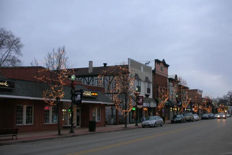 Downtown Grayslake, Illinois with its charming small-town streetscape
