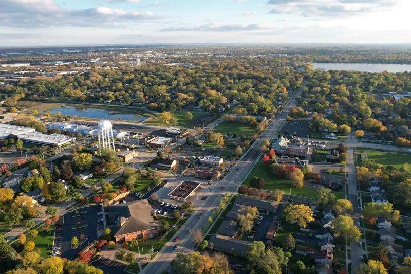 Downtown Mundelein, Illinois with its growing village center