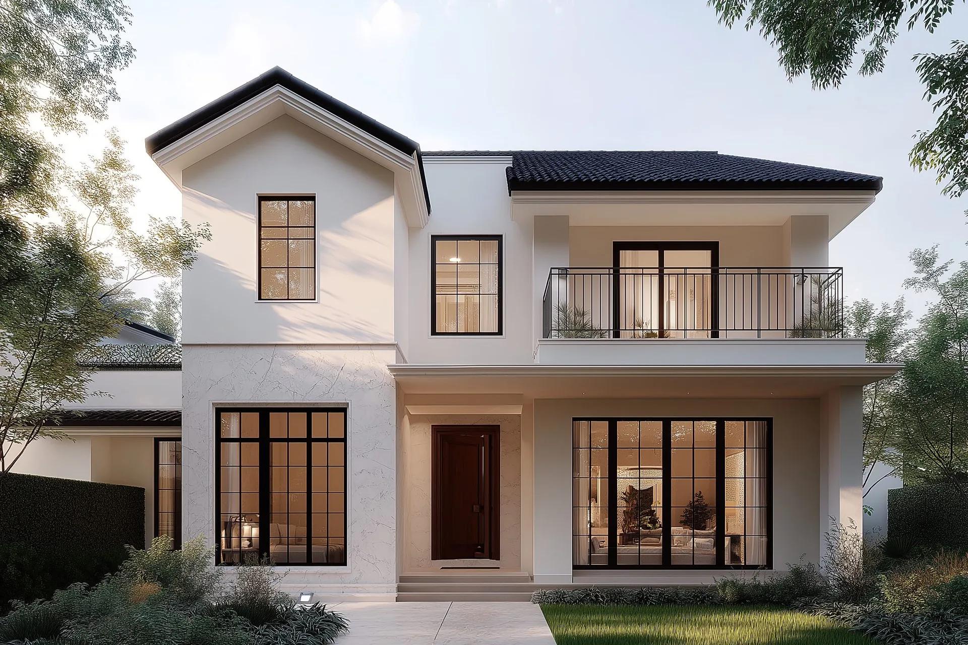 Welcoming two-story home with a lush green lawn in a Northwest Suburbs neighborhood